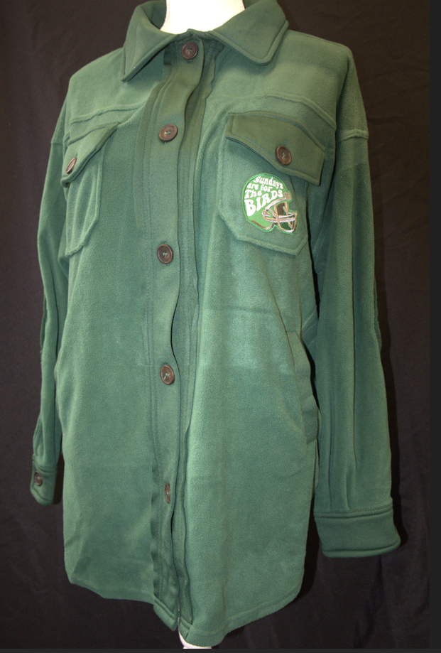 Deep Green Oversized Button-Up Jacket - Image 3